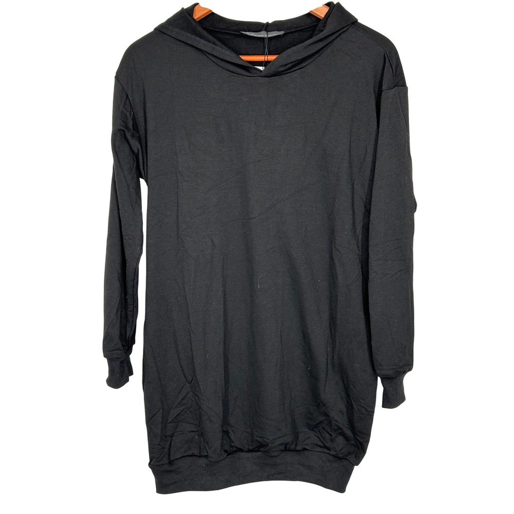 Auxo Collection Black‎ Hoodie Long-Sleeved Dress w/Pockets Women's Small NWT